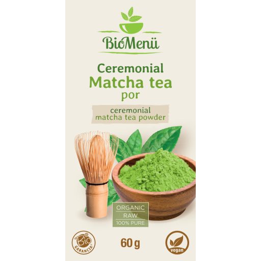 BioMenü ekologiczne proszek z ceremonialnej herbaty matcha 60 g etykieta