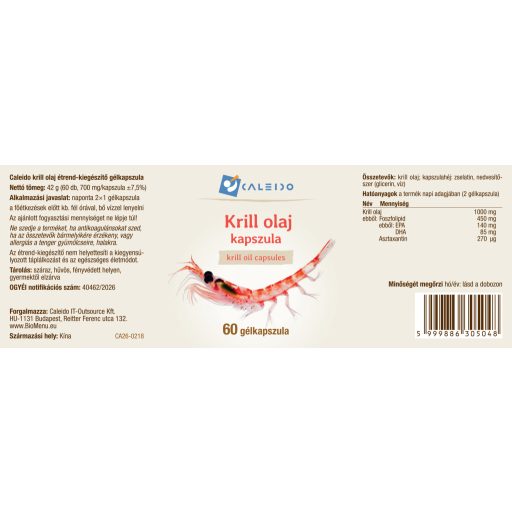 Caleido kapsułki żelowe z olejem z kryla, 60 szt. etykieta