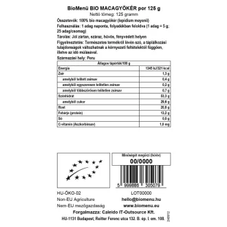 BioMenü proszek z organicznym korzeniem maca 125 g obraz produktu