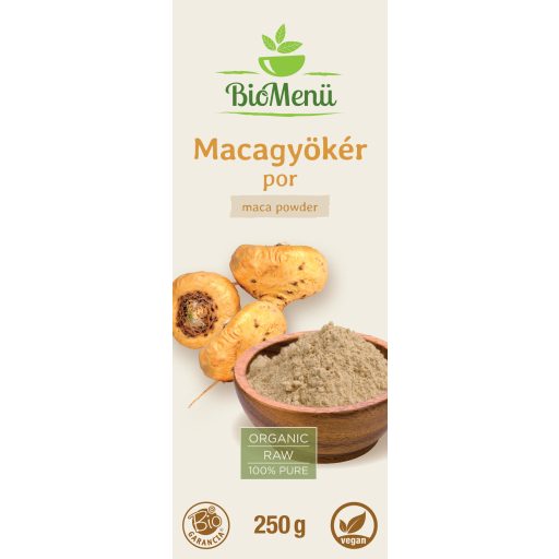 BioMenü proszek z organicznym korzeniem maca 250 g etykieta