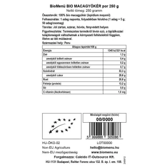 BioMenü proszek z organicznym korzeniem maca 250 g obraz produktu