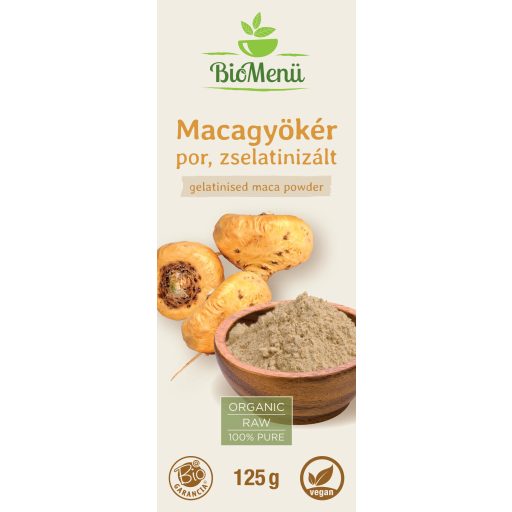 BioMenü proszek z organicznym korzeniem maca żelowany 125 g etykieta