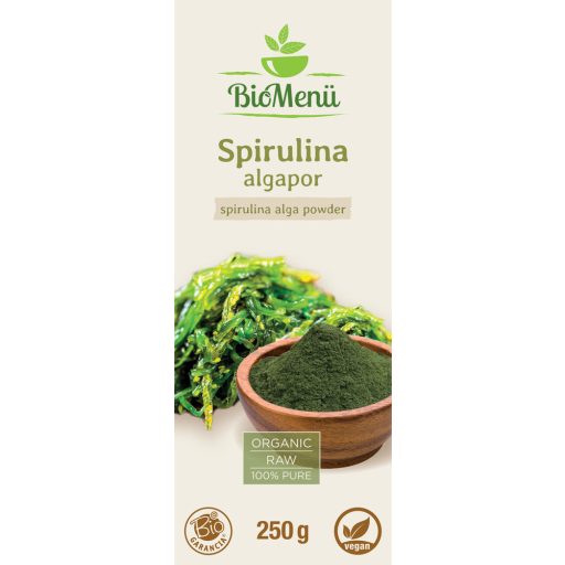 BioMenü proszek z alg spirulina bio 250 g etykieta