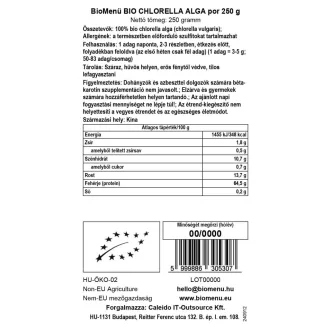 BioMenü ekologiczne proszek z alg chlorella 250 g obraz produktu