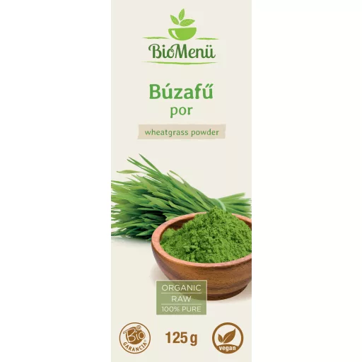 BioMenü ekologiczne proszek z trawy pszenicznej 125 g etykieta