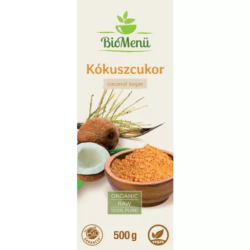 BioMenü organiczny cukier kokosowy 500 g etykieta