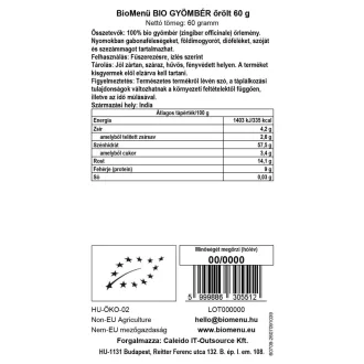 BioMenü Bio IMBIR mielony 60 g obraz produktu