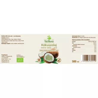 BioMenü organiczny olej kokosowy extra virgin 500 ml obraz produktu