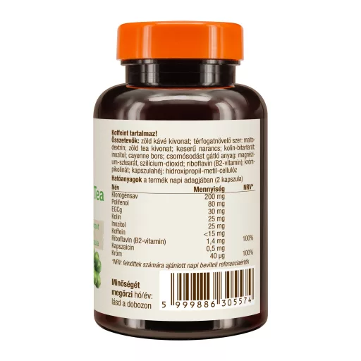 Caleido greenslim zielona kawa i zielona herbata kapsułki 60 szt. zdjęcie produktu po prawej