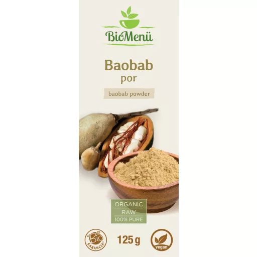 BioMenü ekologiczne proszek z baobabu 125 g etykieta