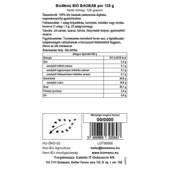 BioMenü ekologiczne proszek z baobabu 125 g obraz produktu