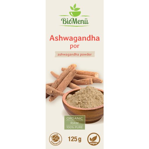 BioMenü ekologiczne ashwagandha w proszku 125 g etykieta