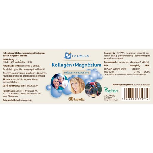 Caleido tabletki z kolagenem + magnezem, 60 szt. etykieta