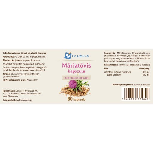 Caleido kapsułki z ostropestem plamistym 60 szt. etykieta