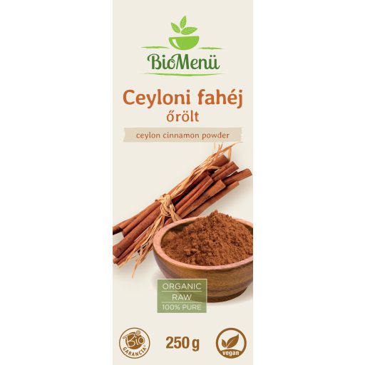 BioMenü mielony ekologiczny cynamon cejloński 250 g etykieta
