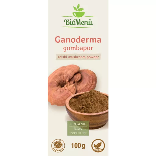 BioMenü ekologiczny proszek z grzybem ganoderma 100 g etykieta