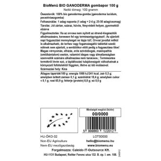 BioMenü ekologiczny proszek z grzybem ganoderma 100 g obraz produktu