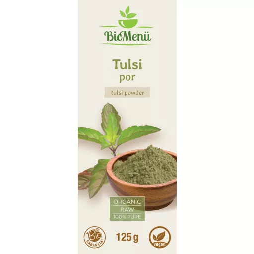 BioMenü proszek tulsi ekologiczny 125 g etykieta