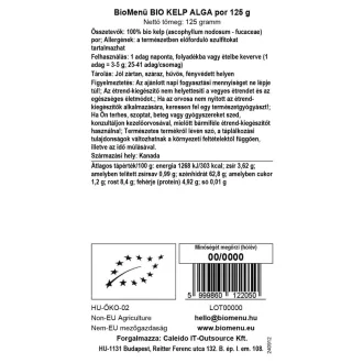 BioMenü ekologiczne mączka z wodorostów kelp 125 g obraz produktu