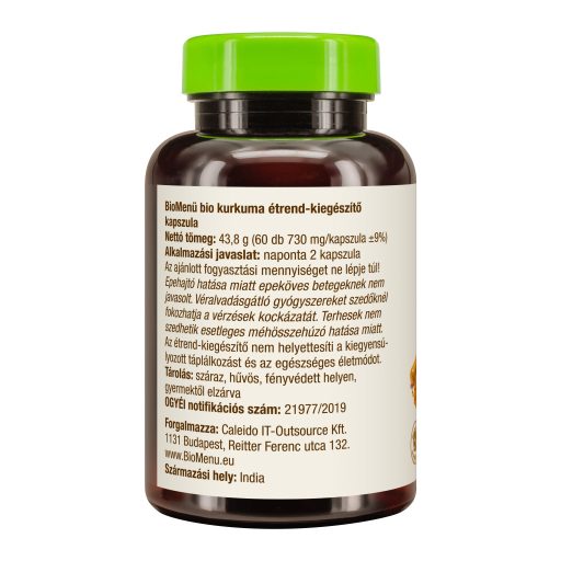BioMenü kapsułki z kurkumą ekologiczna 60 szt.