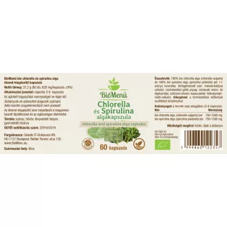BioMenü ekologiczne kapsułki z algami chlorella i spirulina 60 szt. obraz produktu