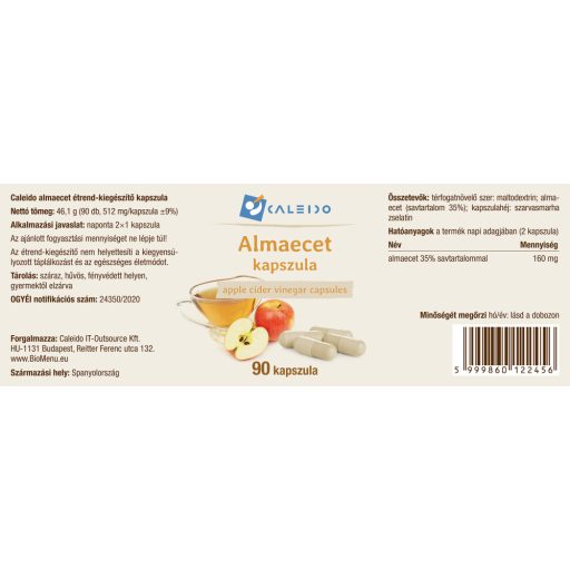 Caleido kapsułki z octem jabłkowym 90 szt. etykieta