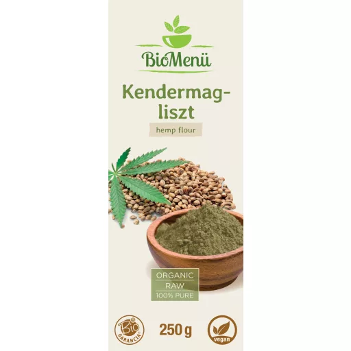 BioMenü organiczna mąka z nasion konopi 250 g etykieta