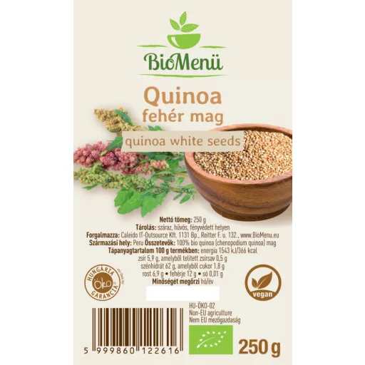 BioMenü komosa ryżowa ekologiczna z białymi ziarnami 250 g etykieta