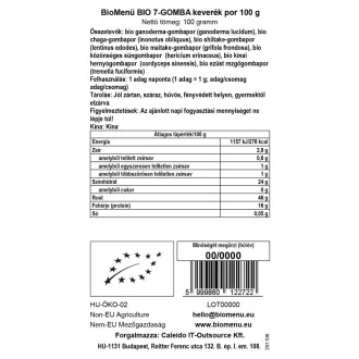 BioMenü mieszanka 7 grzybów bio w proszku 100 g obraz produktu