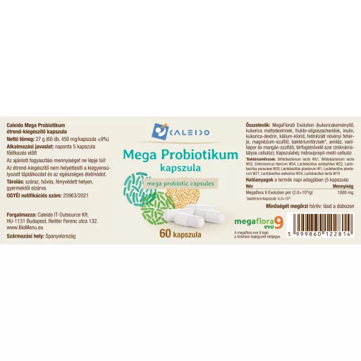 Caleido kapsułki z mega probiotykami 60 szt. etykieta