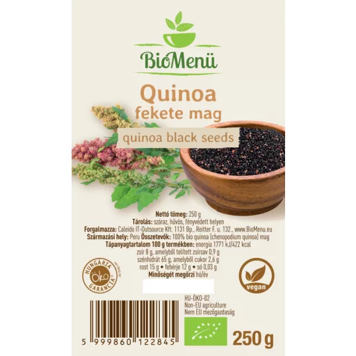 BioMenü komosa ryżowa ekologiczna z czarnymi ziarnami 250 g etykieta