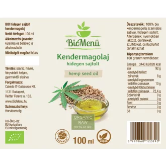 BioMenü organiczny olej z nasion konopi 100 ml obraz produktu