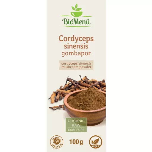 BioMenü ekologiczne proszek z grzybami cordyceps sinensis 100 g etykieta