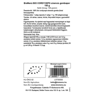 BioMenü ekologiczne proszek z grzybami cordyceps sinensis 100 g obraz produktu