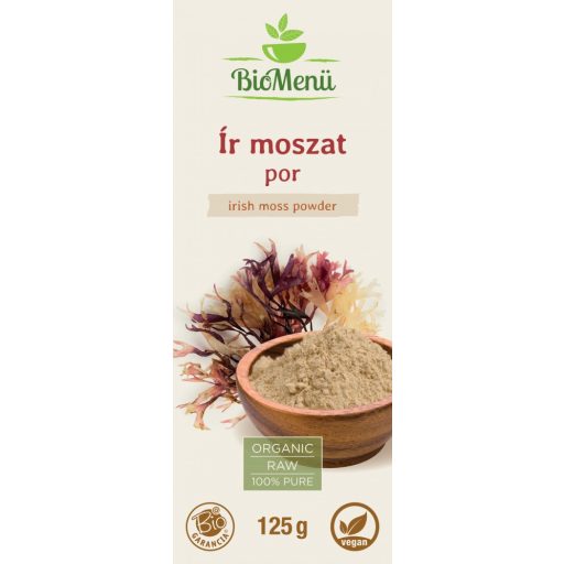 BioMenü organiczny proszek z irlandzkiego mchu 125 g etykieta