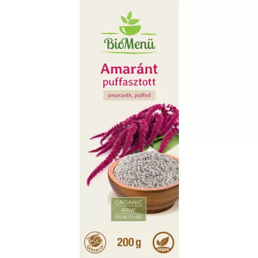 BioMenü ekologiczne amarantus dmuchany 200 g etykieta