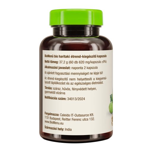 BioMenü organiczne kapsułki haritaki 60 szt.