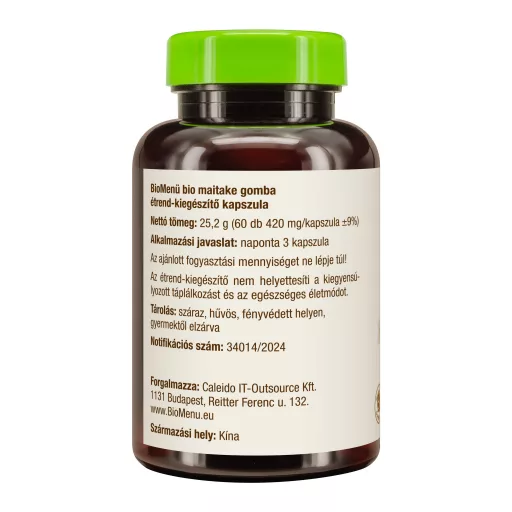 BioMenü kapsułki z organicznymi grzybami maitake 60 szt.