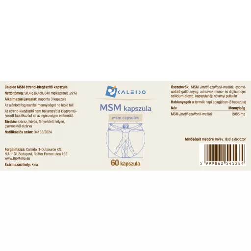 Caleido kapsułki z MSM 60 szt. etykieta