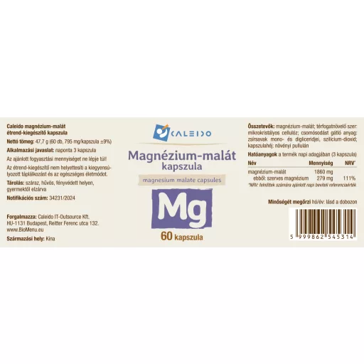 Caleido kapsułki z malatem magnezu 60 szt. etykieta