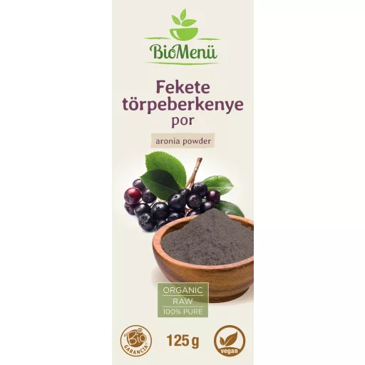 BioMenü ekologiczna czarna jagoda w proszku 125 g etykieta