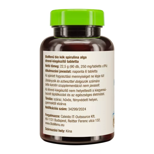 BioMenü ekologiczne tabletki z niebieską spiruliną 90 szt.