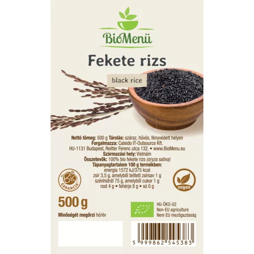 BioMenü ekologiczny czarny ryż 500 g etykieta