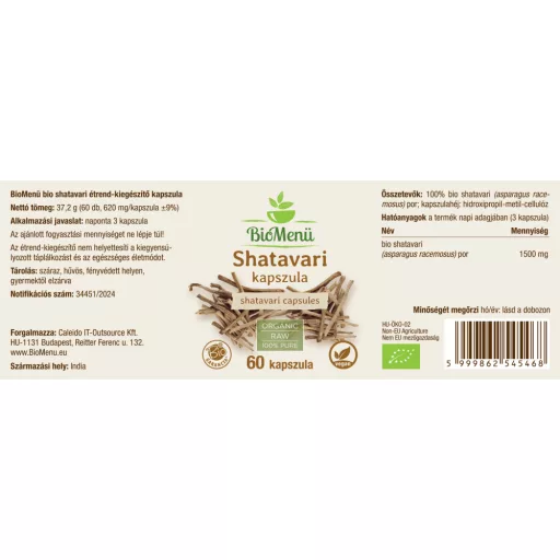 BioMenü ekologiczne kapsułki z shatavari 60 szt. etykieta