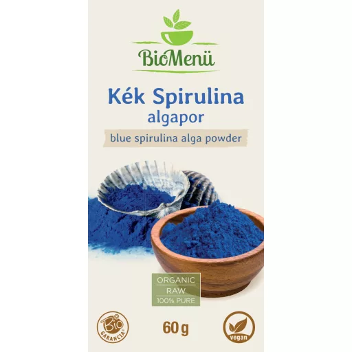 BioMenü ekologiczne mączka z niebieskiej spiruliny 60 g etykieta