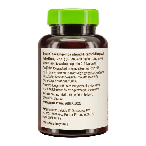 BioMenü organiczne kapsułki z grzybami reishi 60 szt.