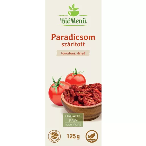 BioMenü pomidory suszone ekologiczne 125 g etykieta