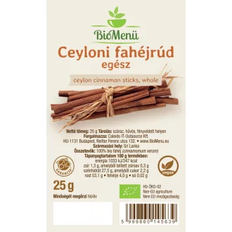 BioMenü ekologiczne laski cynamonu cejlońskiego 25 g obraz produktu