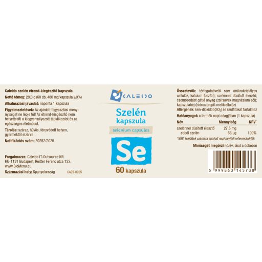 Caleido kapsułki selenowe 60 szt. etykieta