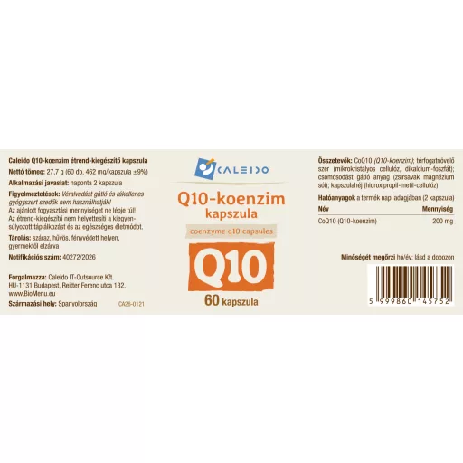 Caleido Koenzym Q10 kapsułki 60 szt etykieta